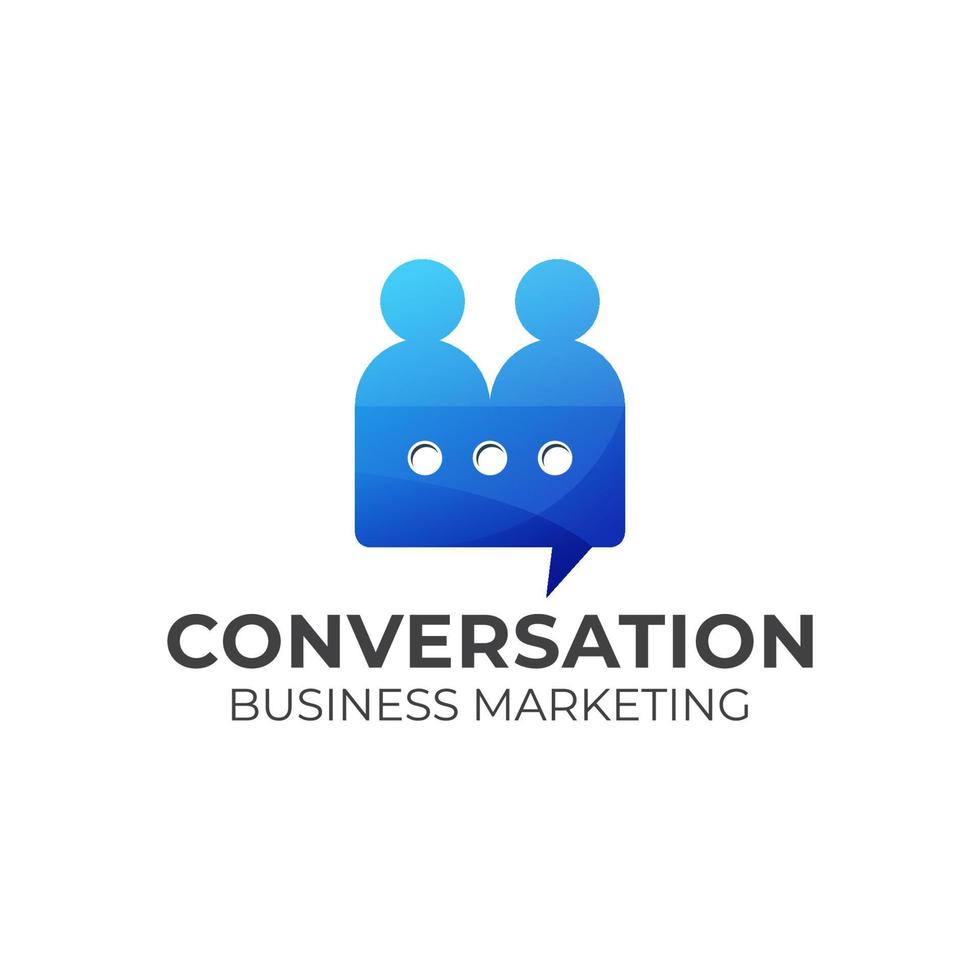 people conversation logo, marketing, service logo design, vector template