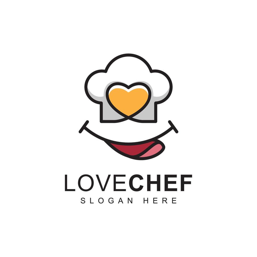 happy cooking chef modern logo design vector template