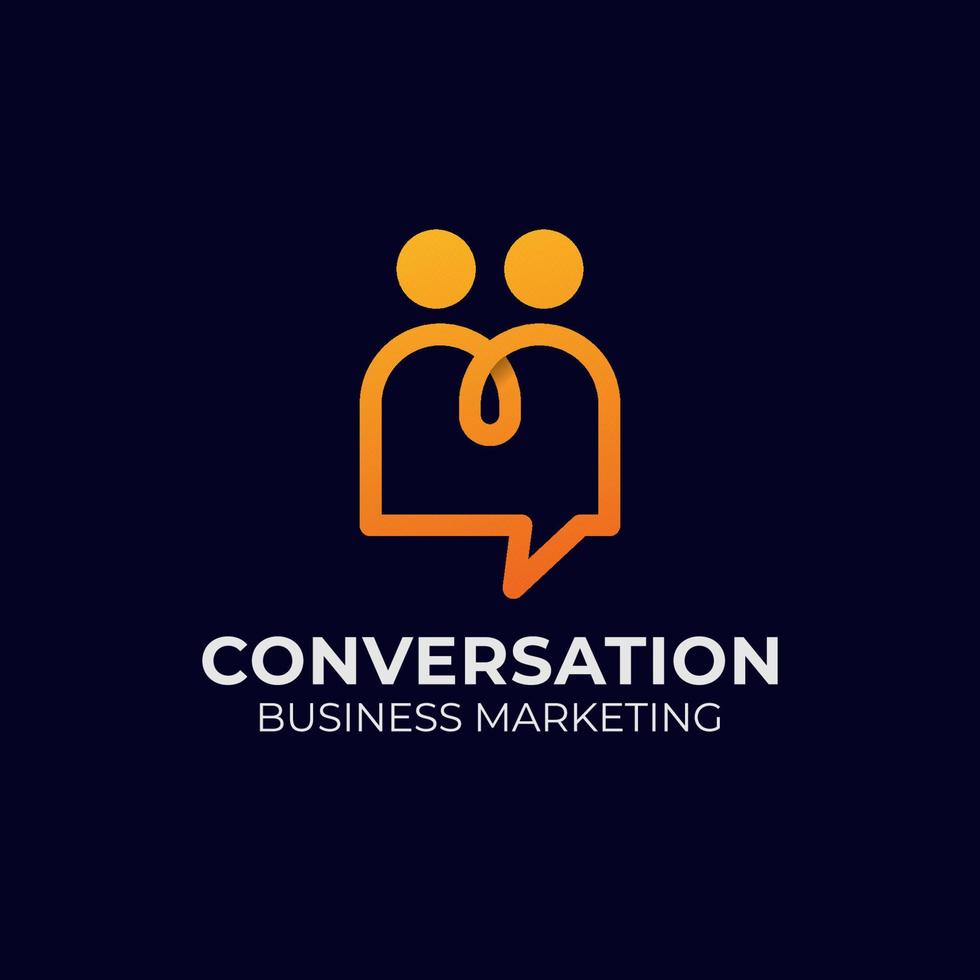 line art people chat, conversation modern logo vector