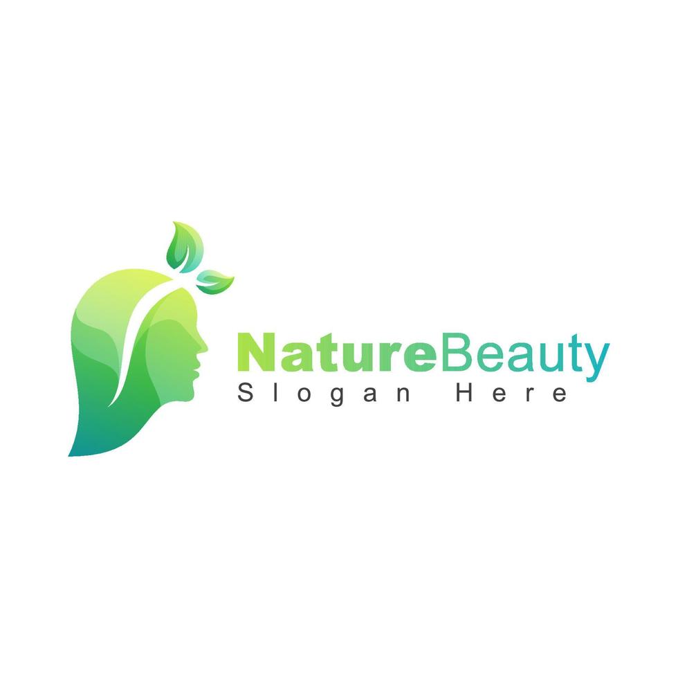 diseño de logotipo de belleza natural. plantilla de logotipo de cuidado de la mujer vector