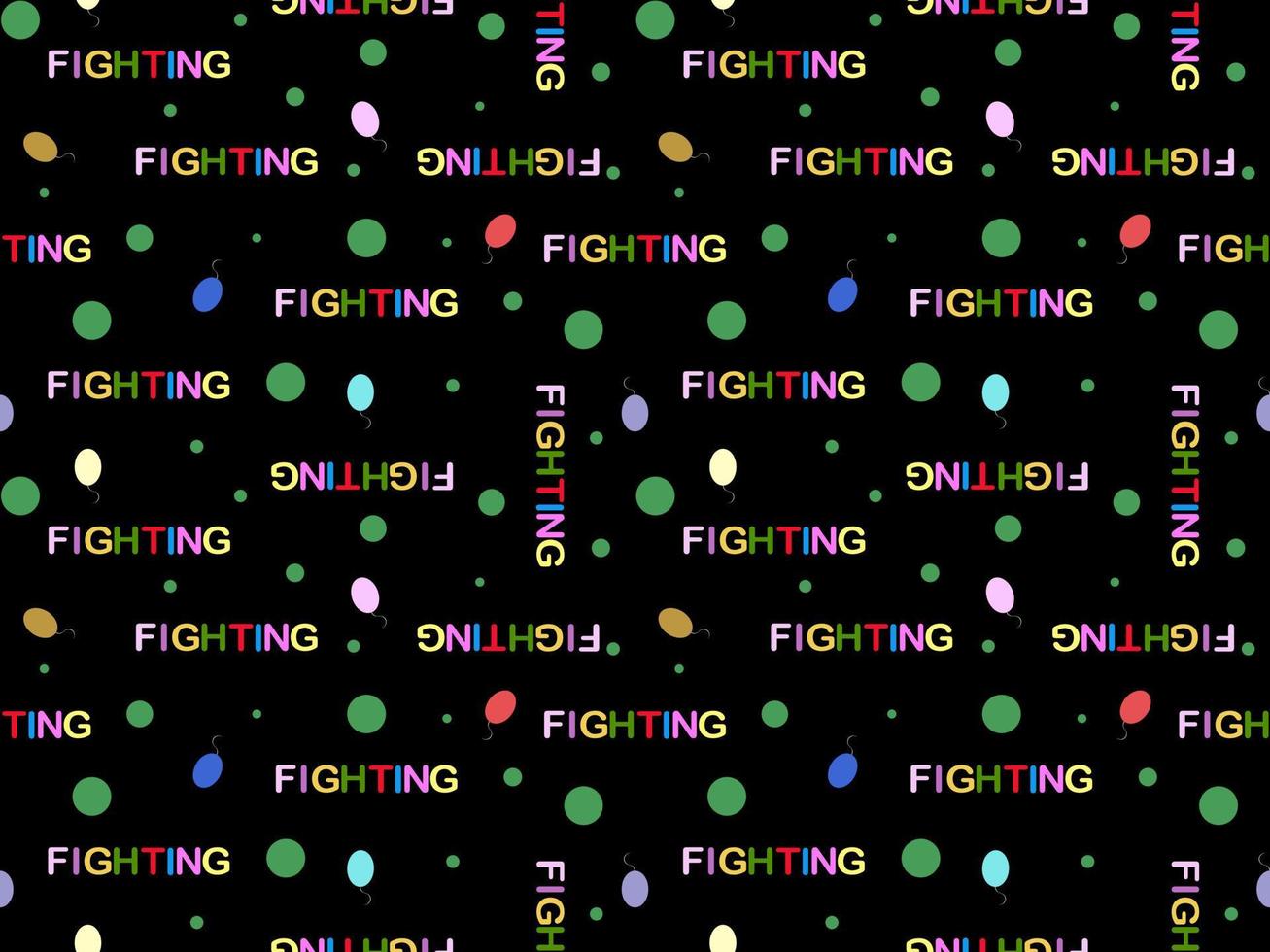 fighting words seamless pattern on black background vector