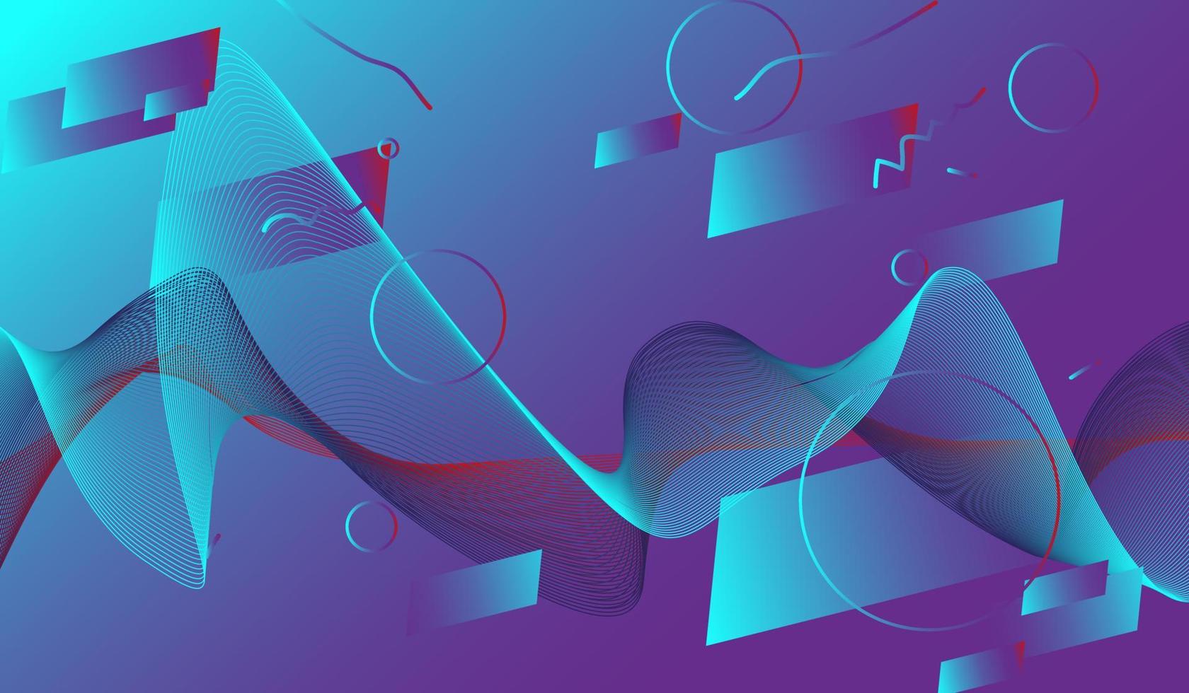 Fondo de línea abstracta degradado vibrante futurista. estilo de diseño de forma fluida para banner de sitios web vector