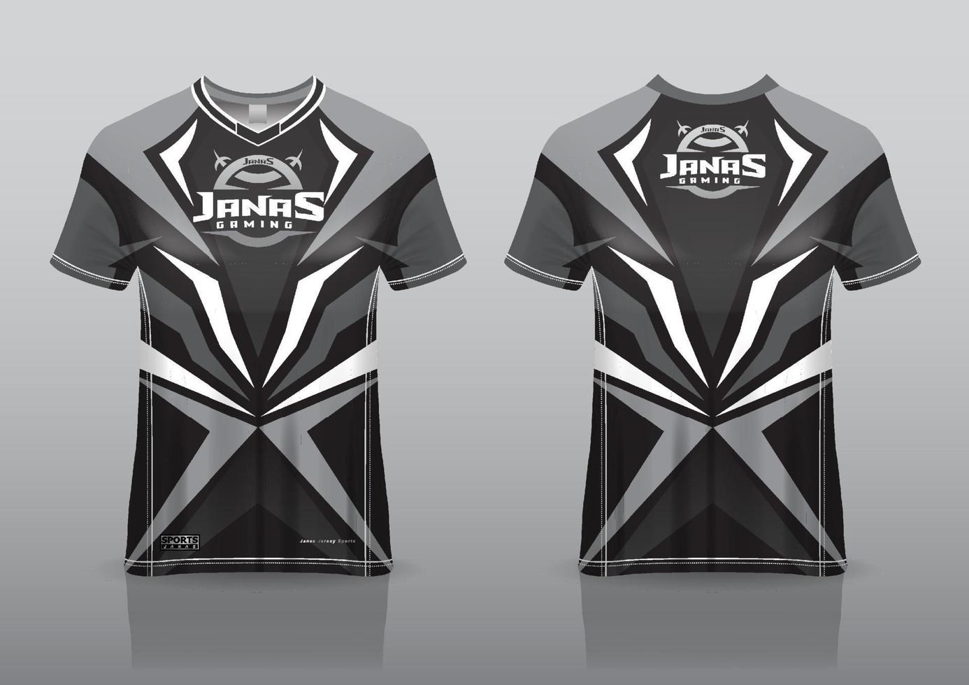 jersey esport gaming design front and back view vector