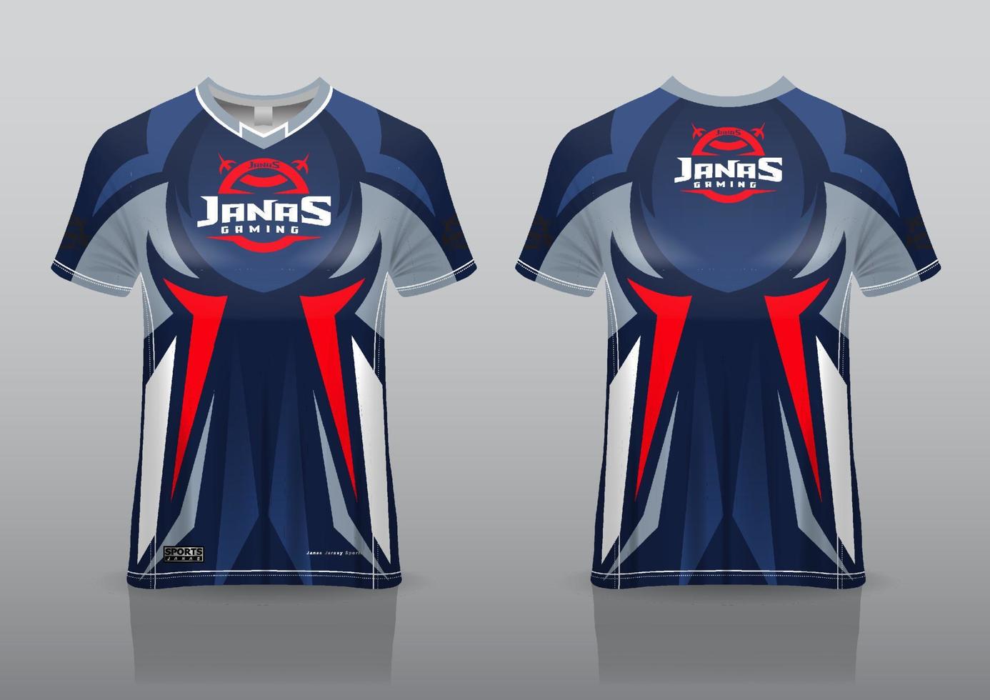 esport jersey gaming design front and back view vector