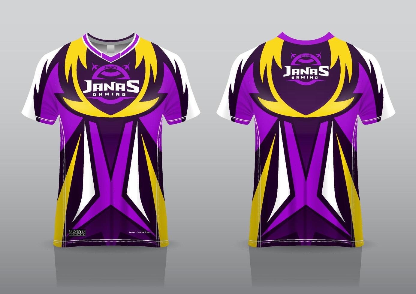 jersey esport gaming design front and back view vector