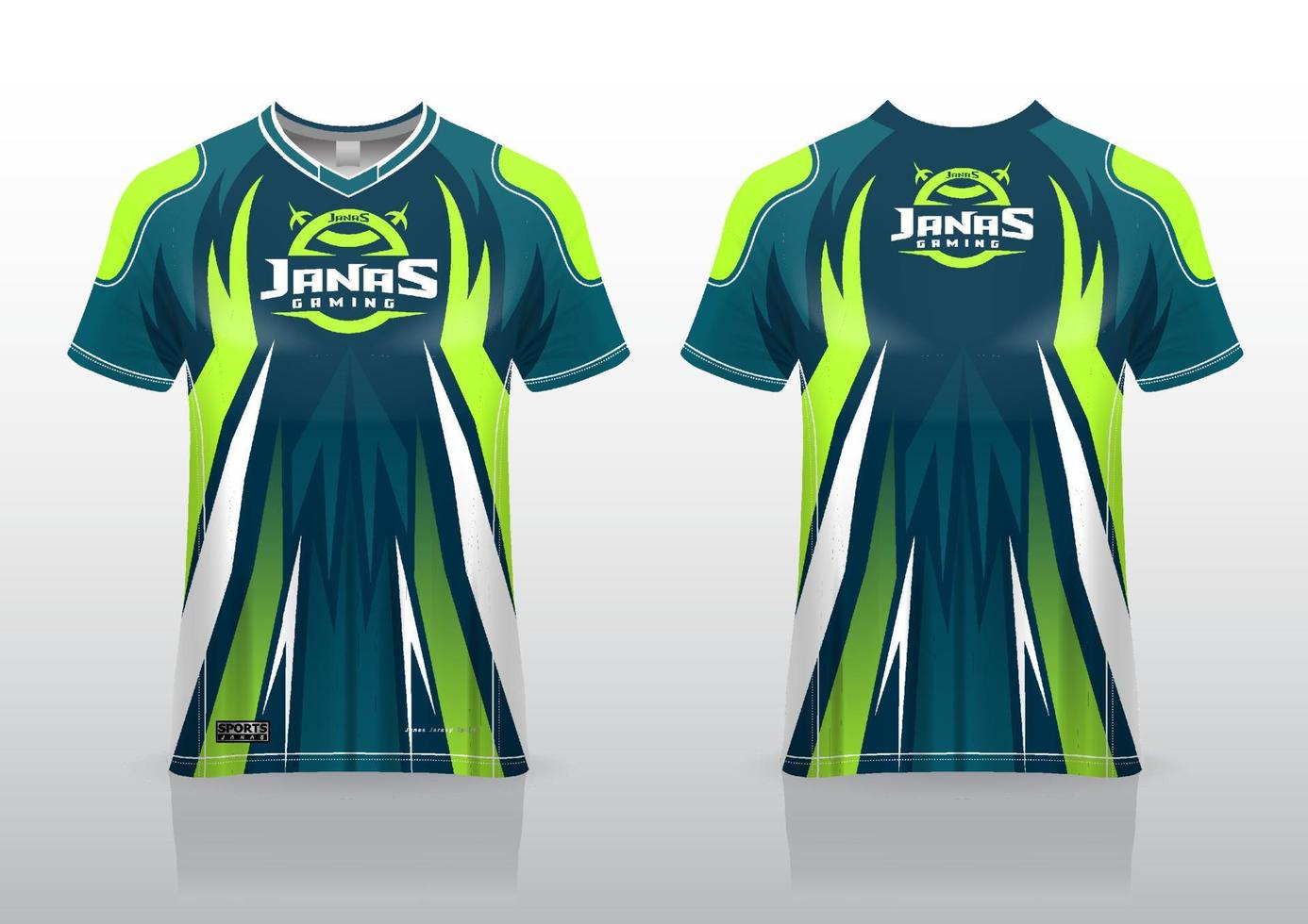 esport jersey gaming design front and back view vector