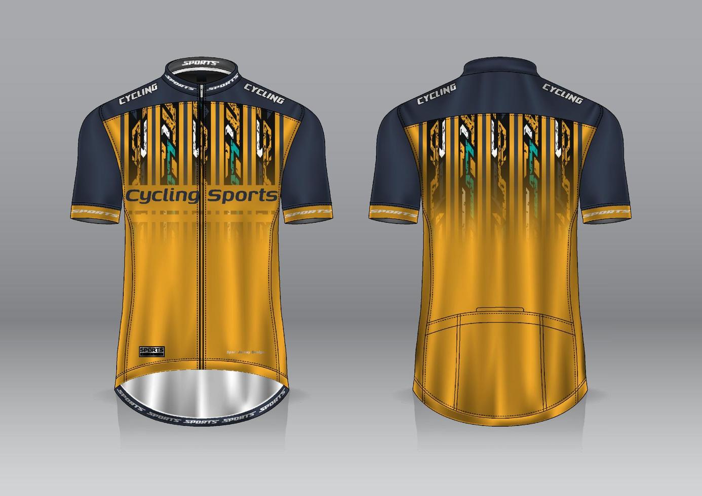 jersey design for cycling, front and back view, and easy to edit and print on fabric, sportswear for cycling teams vector