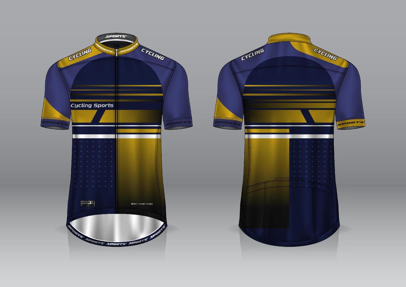 jersey design for cycling, front and back view, and easy to edit and print on fabric, sportswear for cycling teams vector