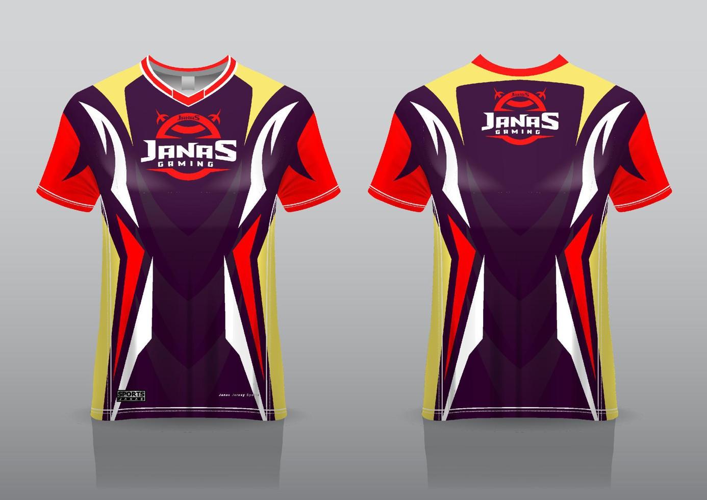 jersey esport gaming design front and back view vector