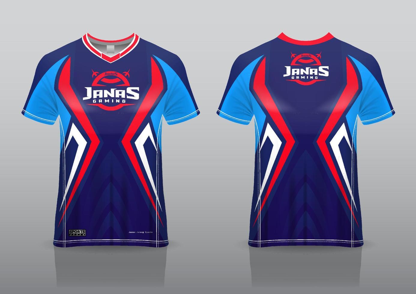 jersey esport gaming design front and back view vector