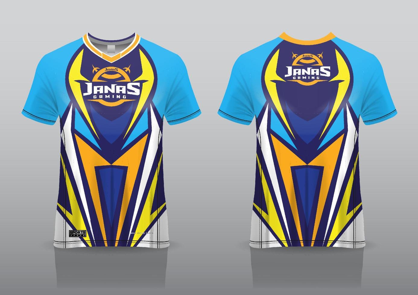 jersey esport gaming design front and back view vector