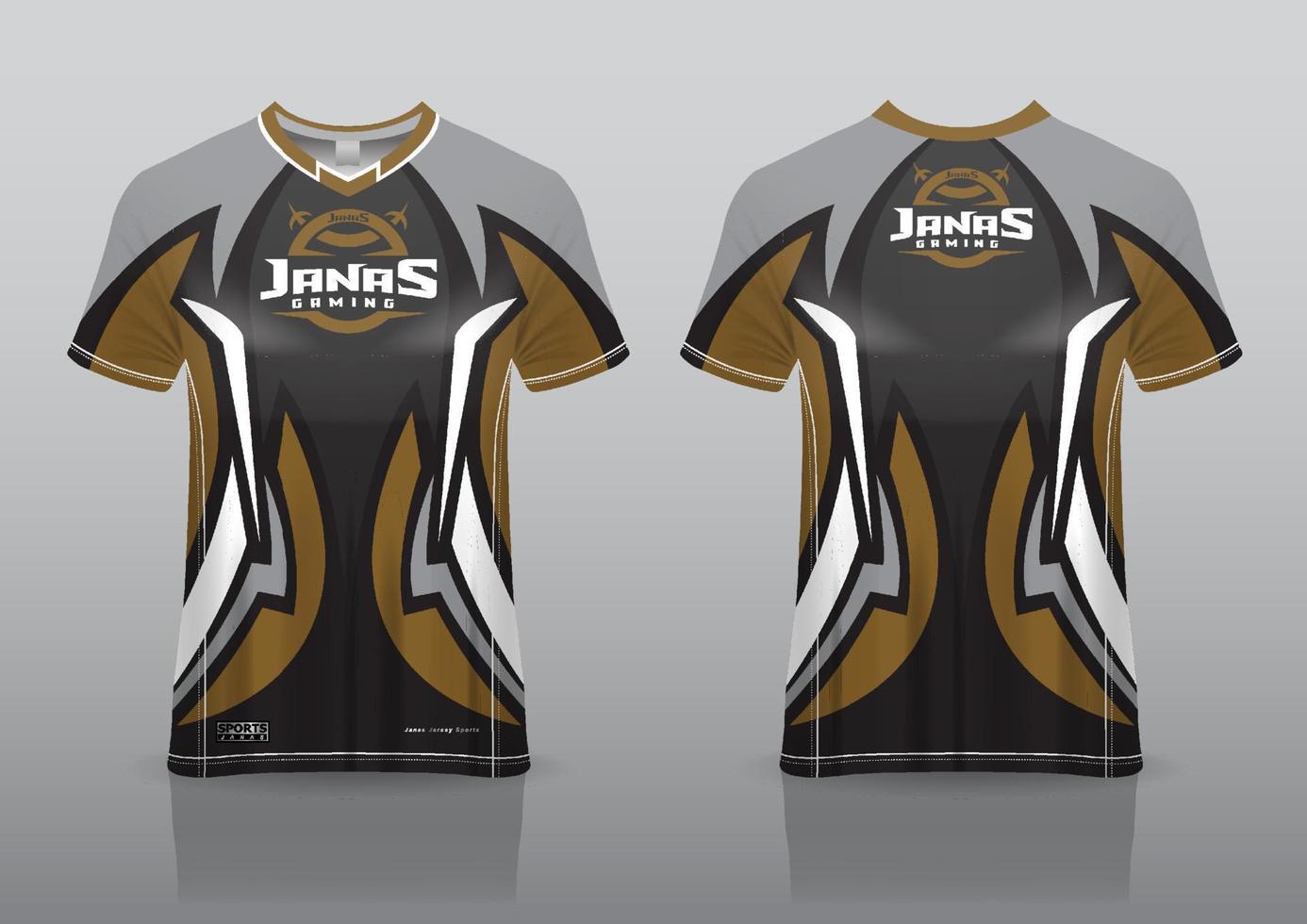 esport jersey gaming design front and back view vector