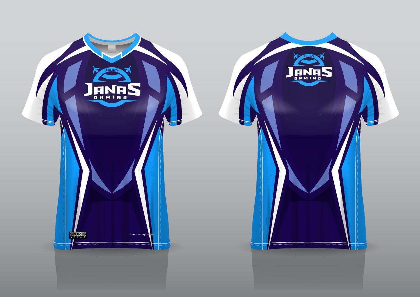 esport jersey gaming design front and back view vector