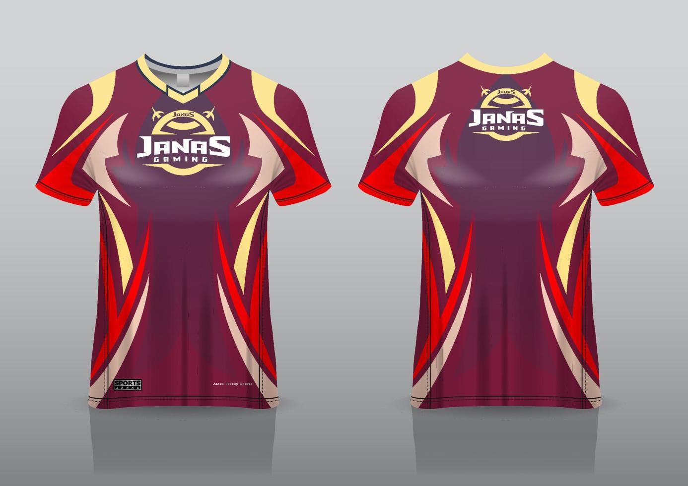 esport jersey gaming design front and back view vector
