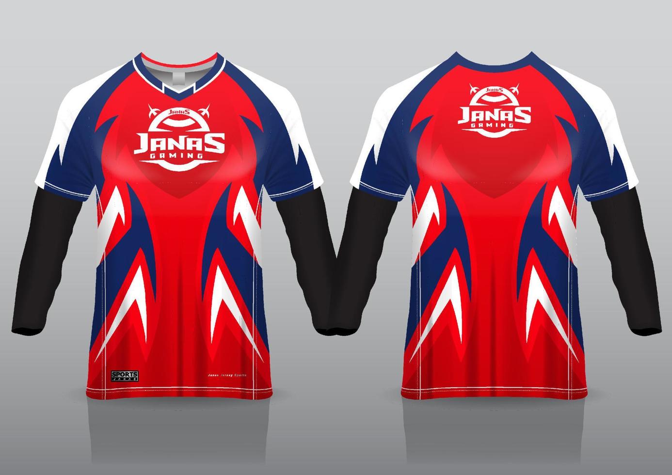 esport jersey gaming design front and back view vector