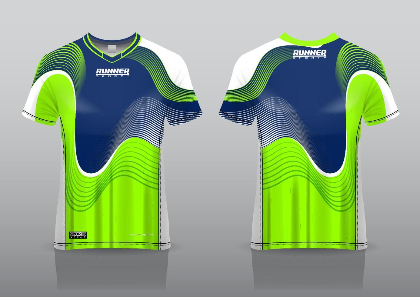 vista frontal y posterior de la plantilla de diseño de camiseta deportiva vector