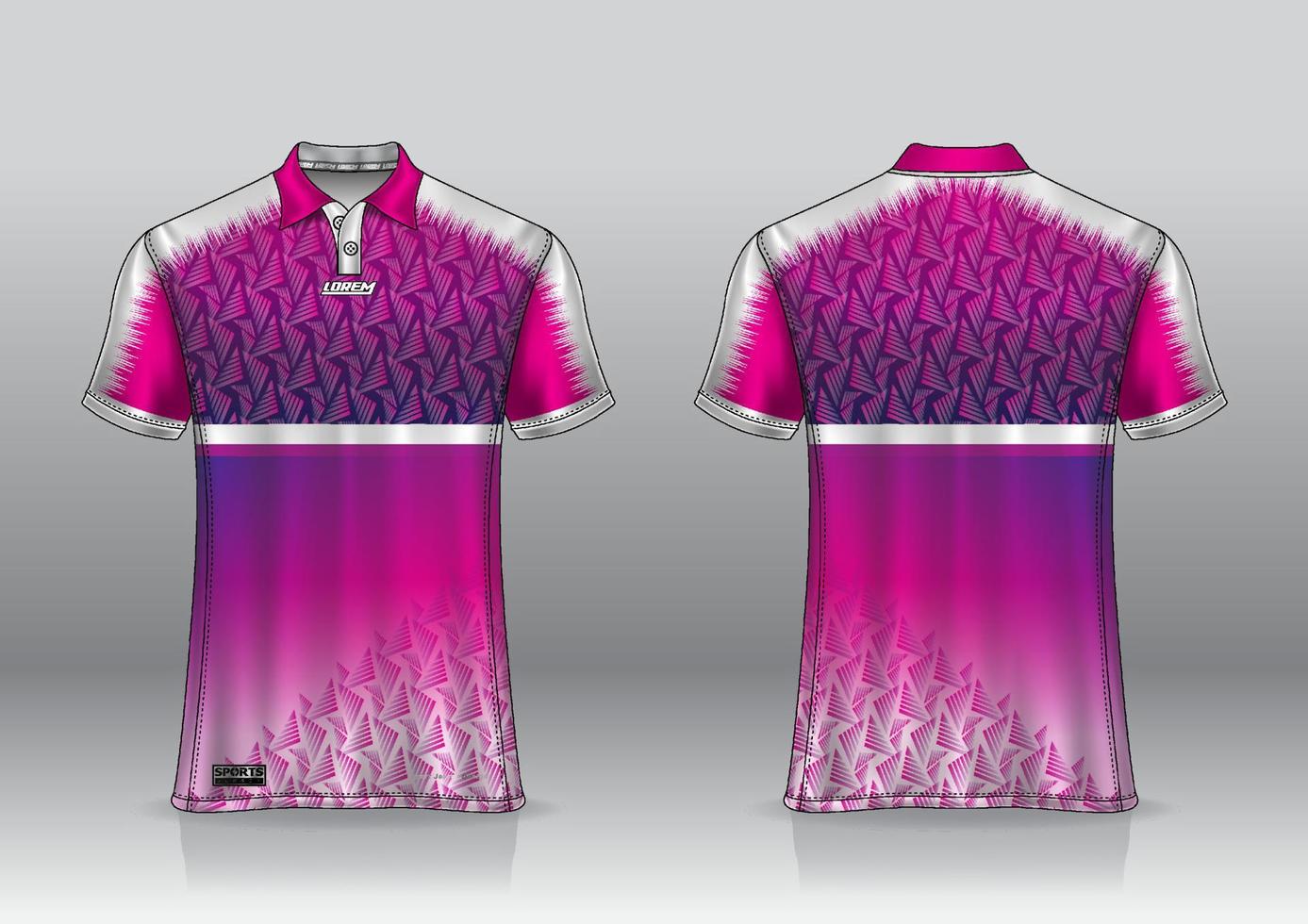 polo shirt jersey design for sports outdoor front and back view vector