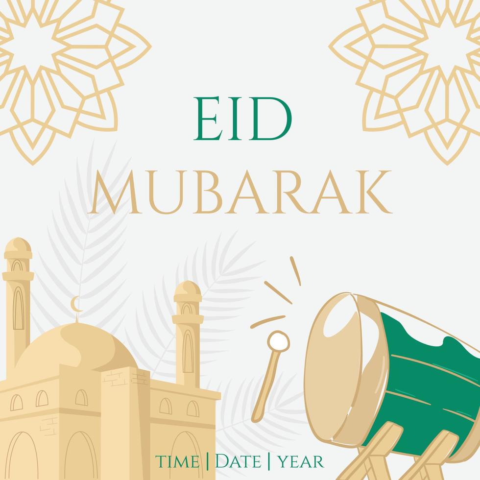 Hand drawn eid al fitr mubarak illustration vector