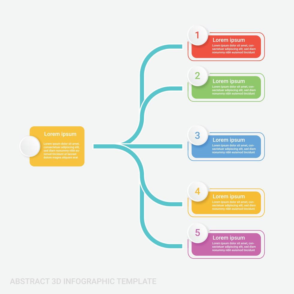 plantilla infográfica 3d abstracta con cinco pasos vector