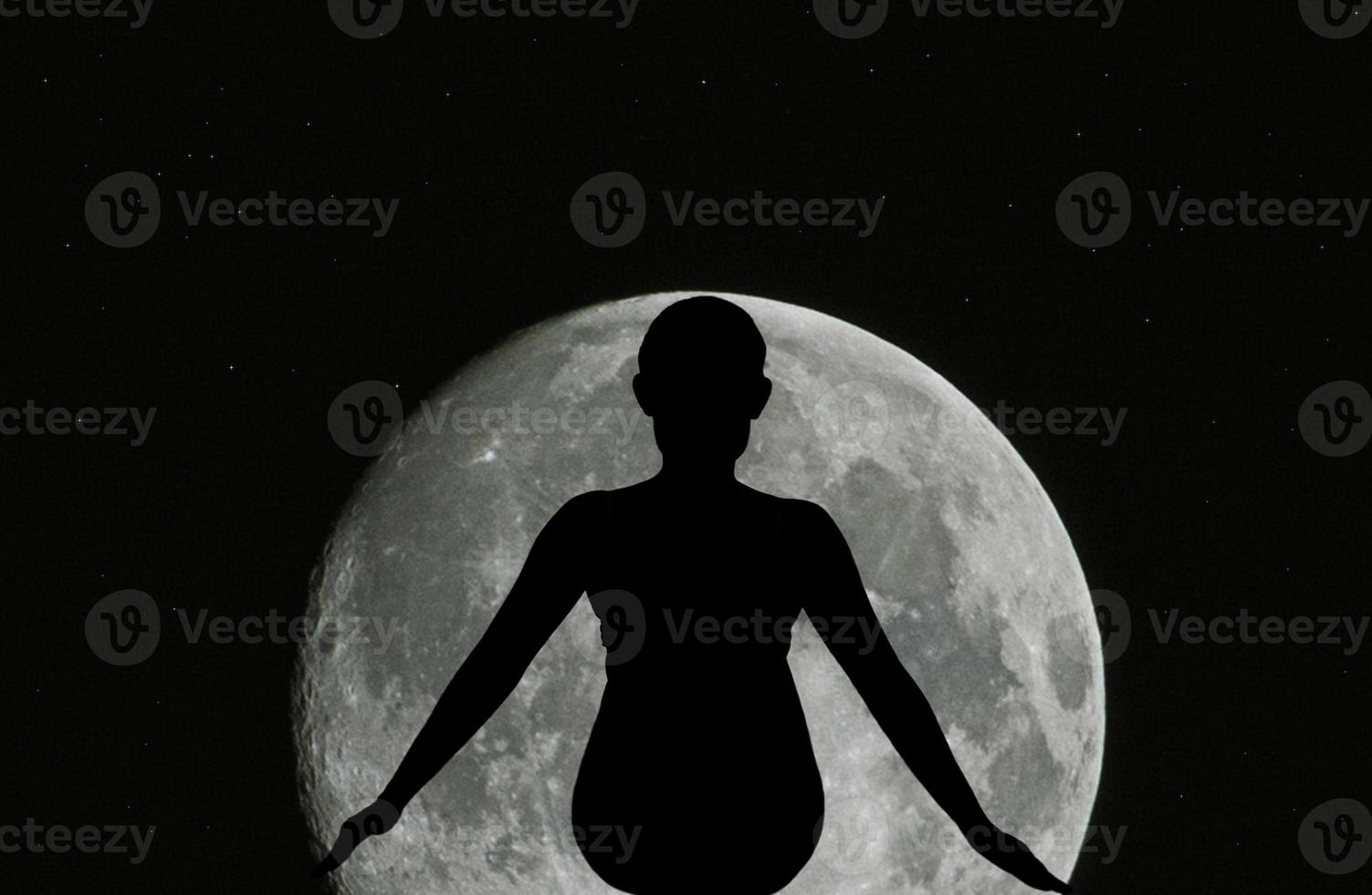 Abstract women at full moon photo
