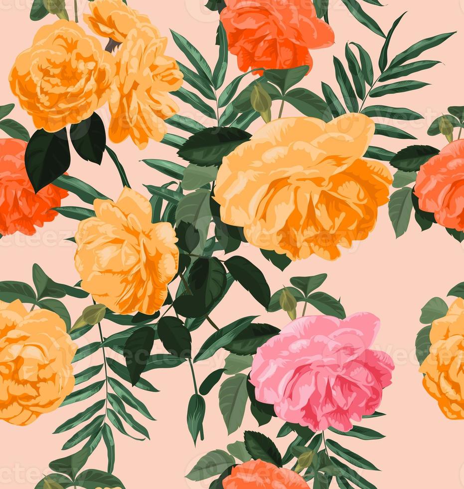rose seamless pattern photo