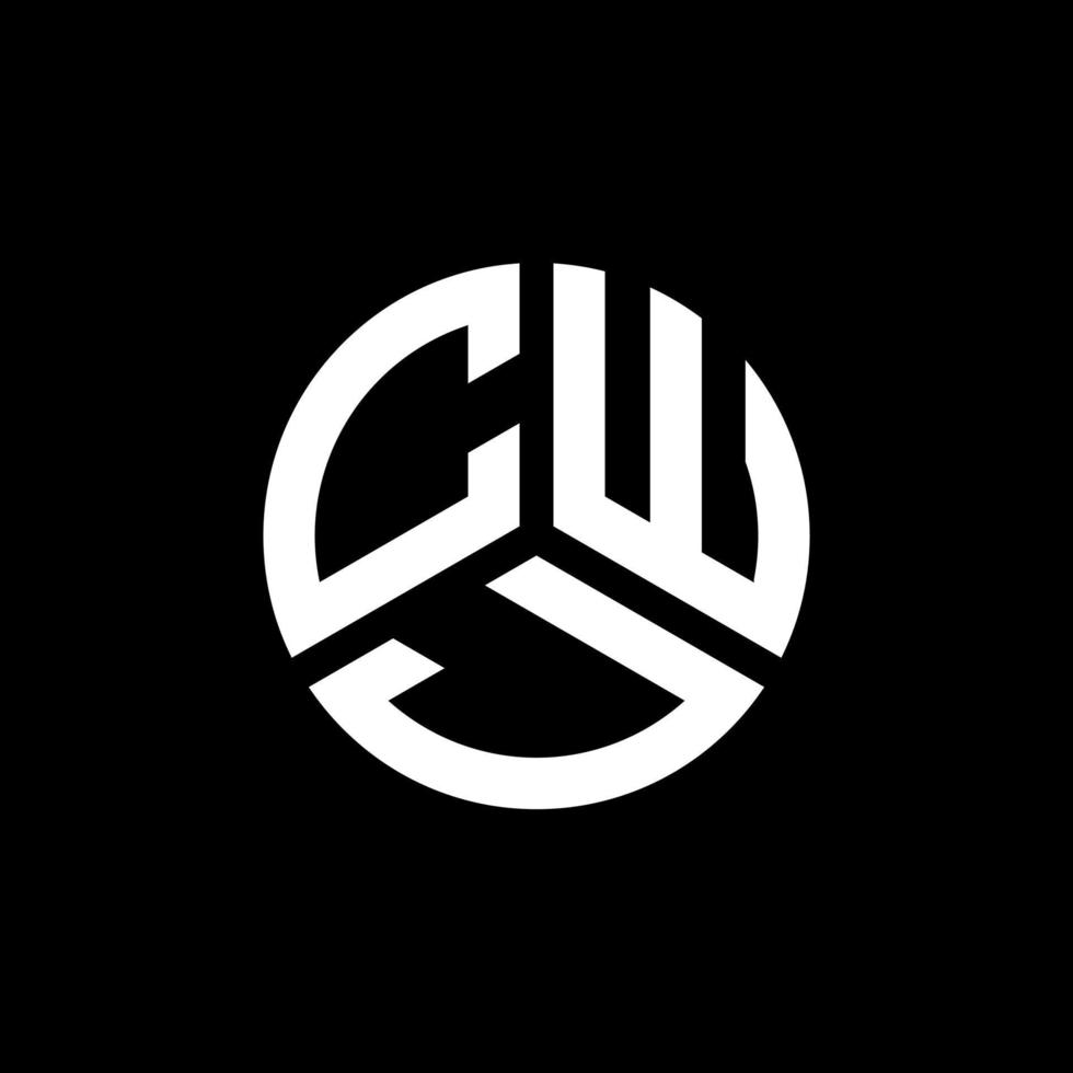 diseño de logotipo de letra cwj sobre fondo blanco. concepto de logotipo de letra de iniciales creativas cwj. diseño de letras cwj. vector