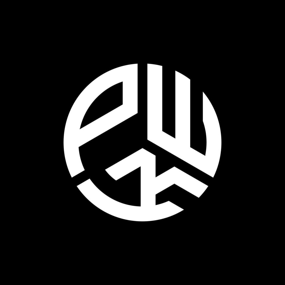 diseño de logotipo de letra pwk sobre fondo negro. concepto de logotipo de letra de iniciales creativas pwk. diseño de letras pwk. vector