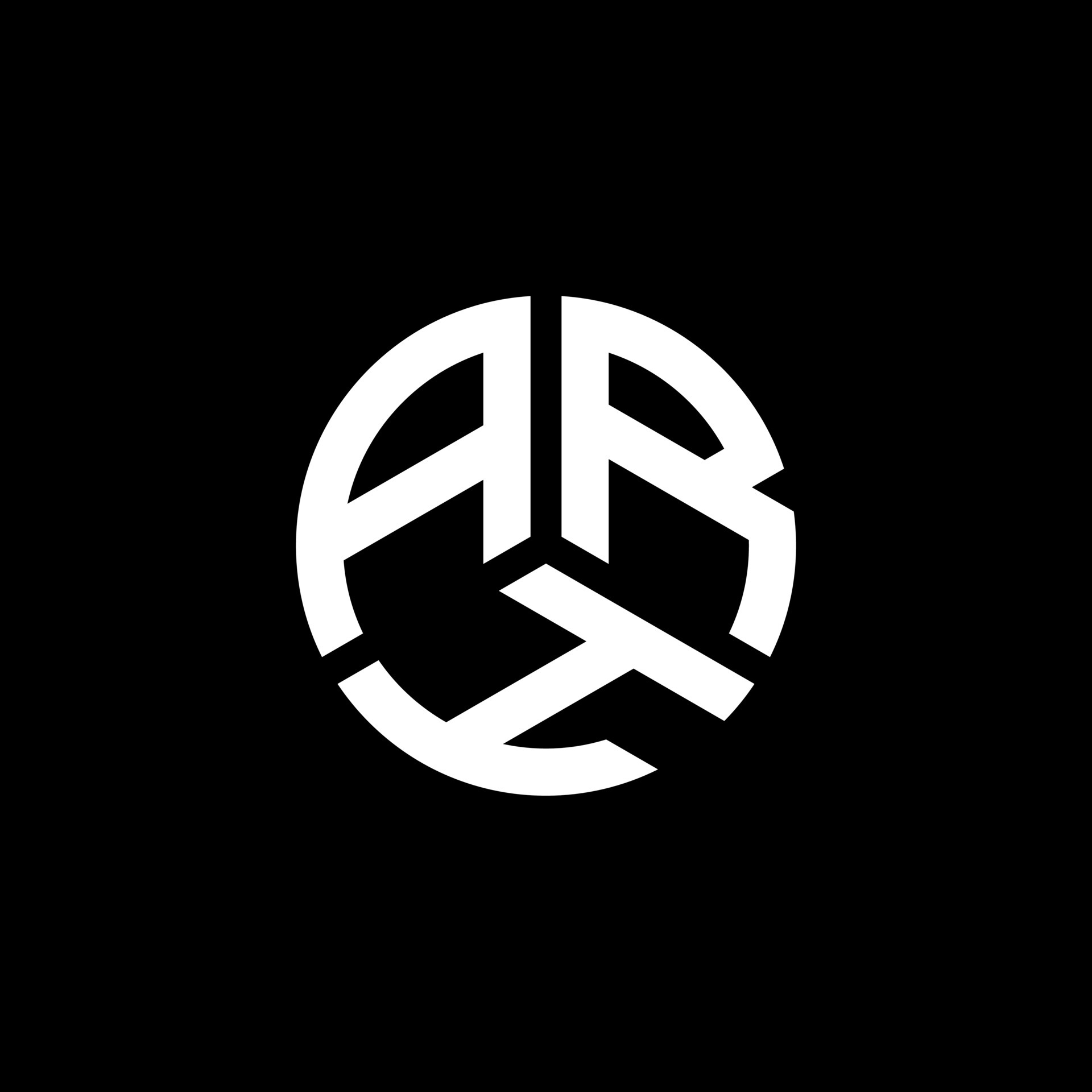 diseño de logotipo de letra arh sobre fondo blanco. concepto de ...