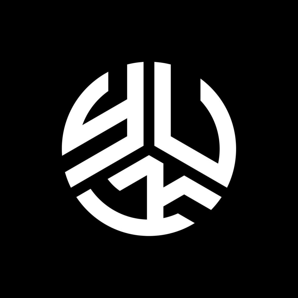diseño de logotipo de letra yuk sobre fondo negro. yuk creativo iniciales letra logo concepto. diseño de letras yuk. vector