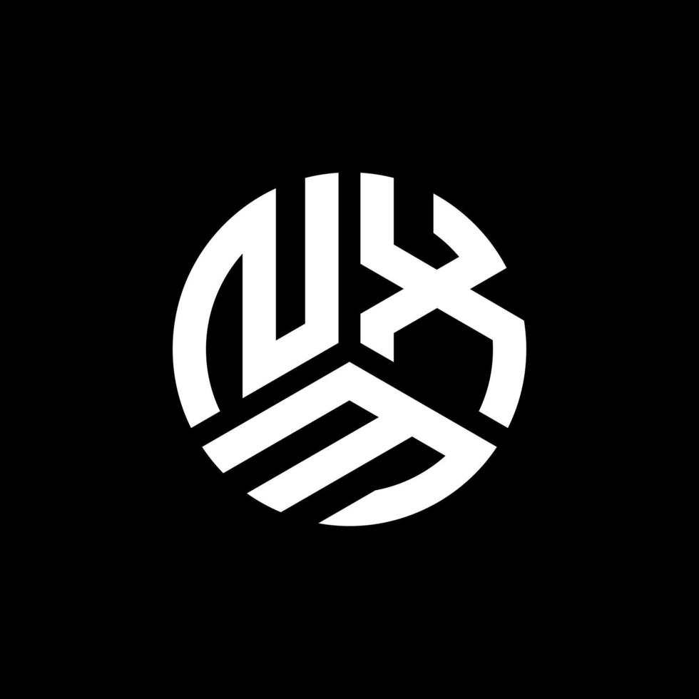 NXM letter logo design on black background. NXM creative initials letter logo concept. NXM letter design. vector