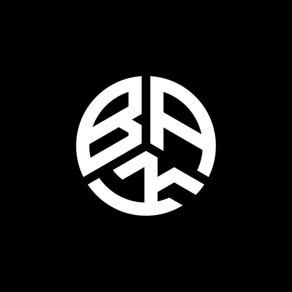 diseño de logotipo de letra bak sobre fondo blanco. concepto de logotipo de letra inicial creativa bak. diseño de letras bak. vector
