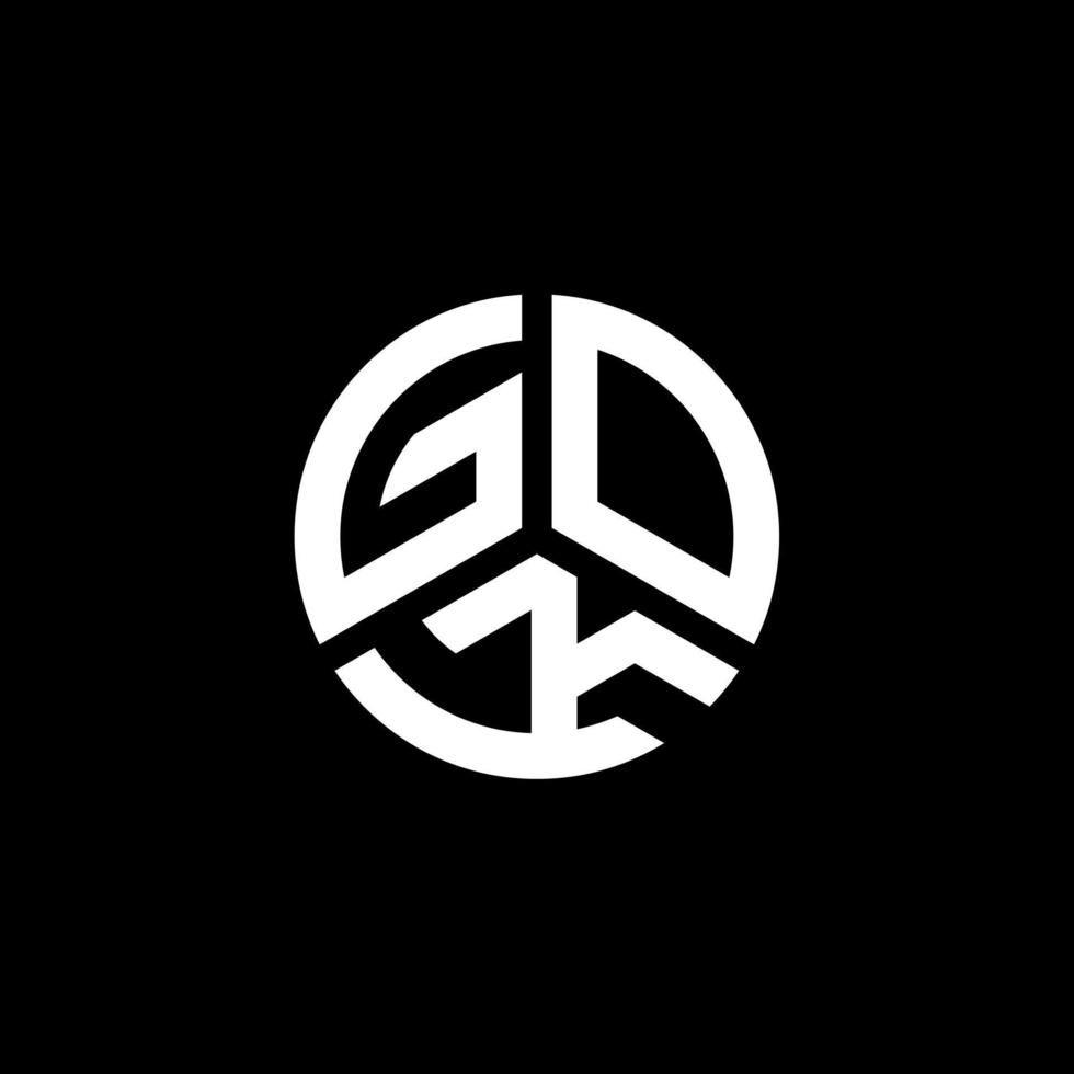 GOK letter logo design on white background. GOK creative initials letter logo concept. GOK letter design. vector