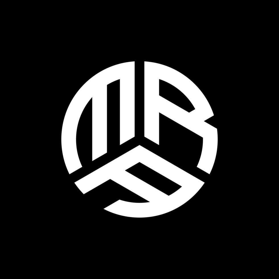 diseño del logotipo de la letra mra sobre fondo negro. concepto de logotipo de letra de iniciales creativas mra. diseño de letra mra. vector