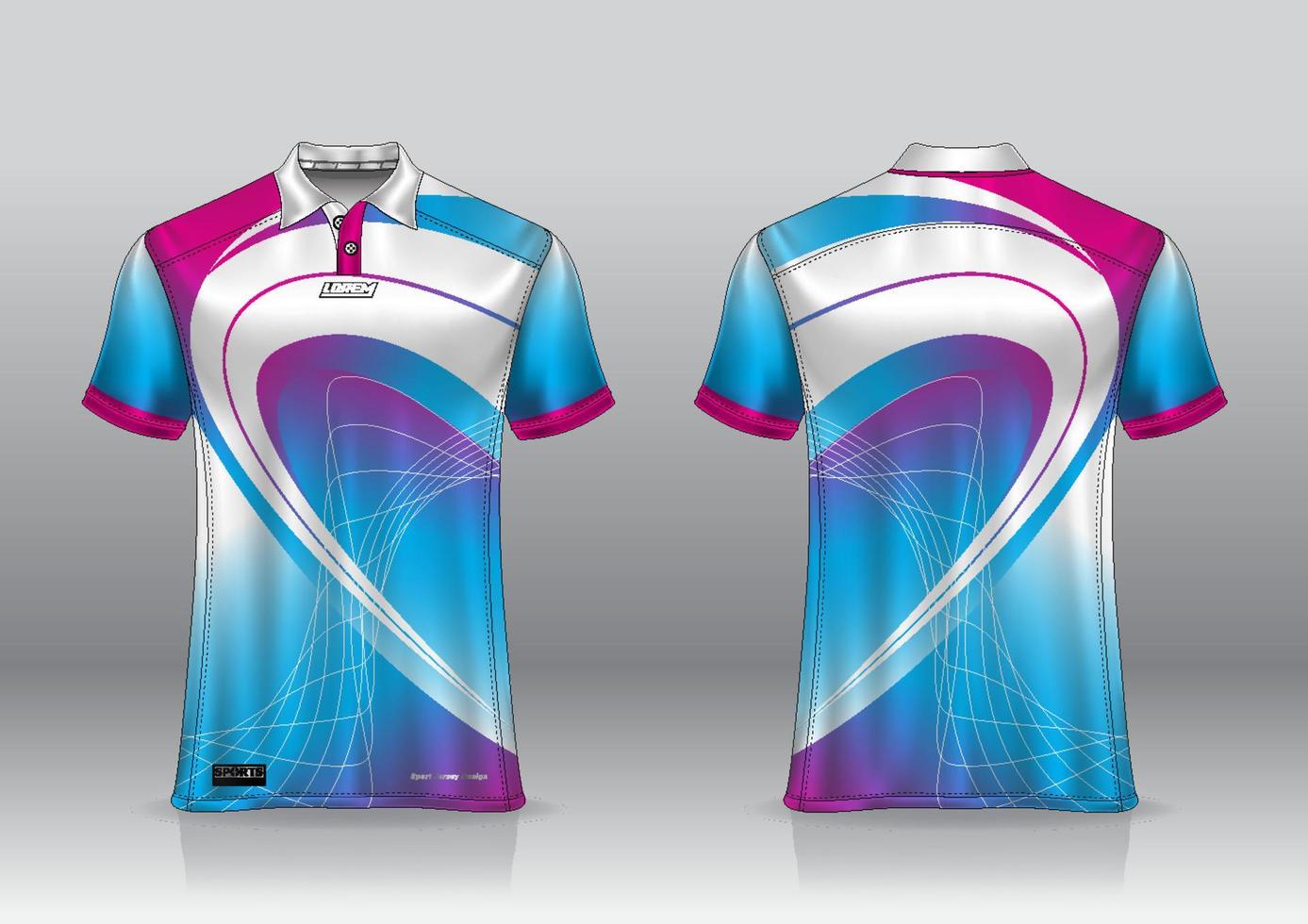 polo shirt jersey design for sports outdoor front and back view vector