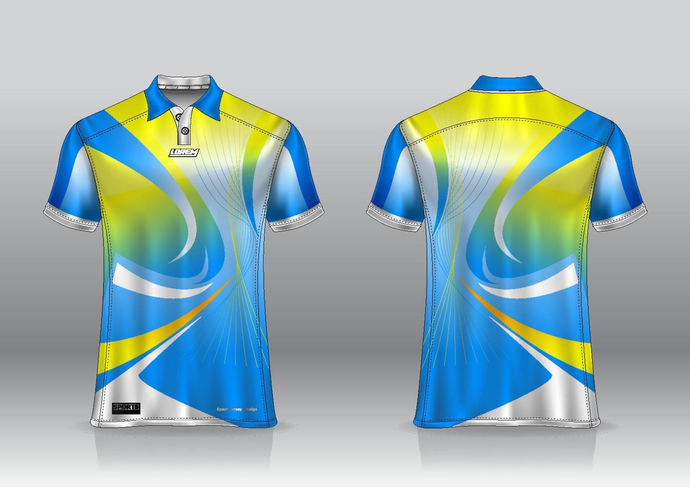 polo shirt jersey design for sports outdoor front and back view vector