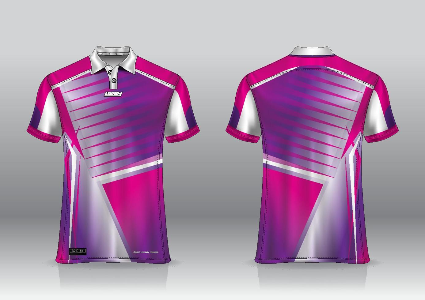 polo shirt jersey design for sports outdoor front and back view vector