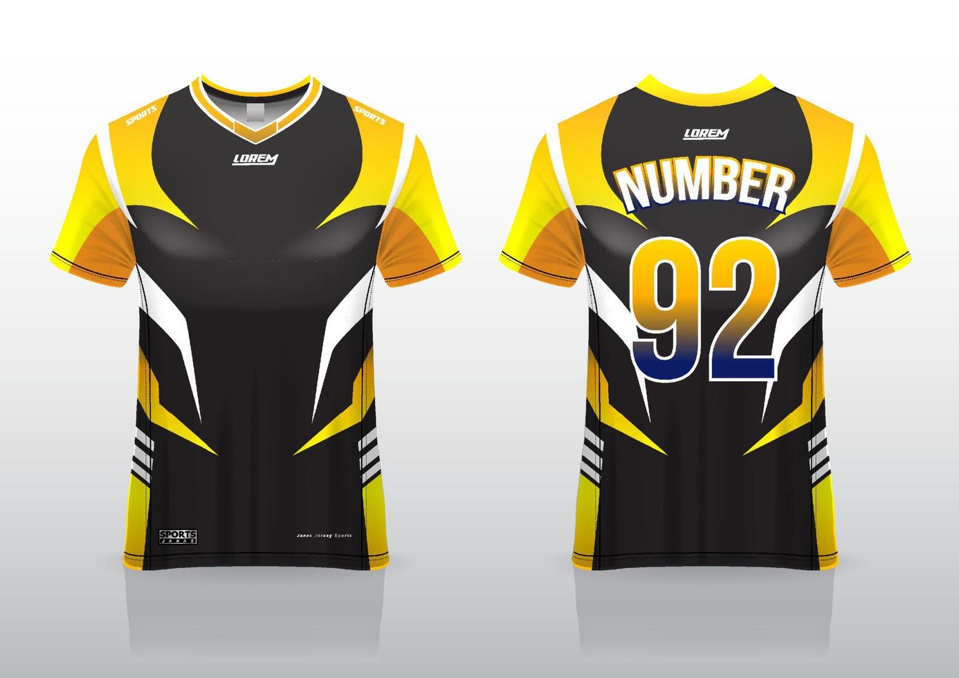 sports jersey design template front and back view vector
