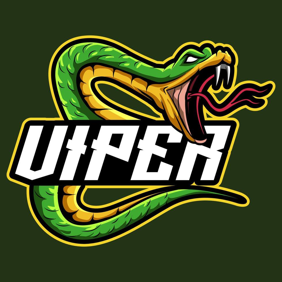 viper enojado mascota logo juegos vector ilustración
