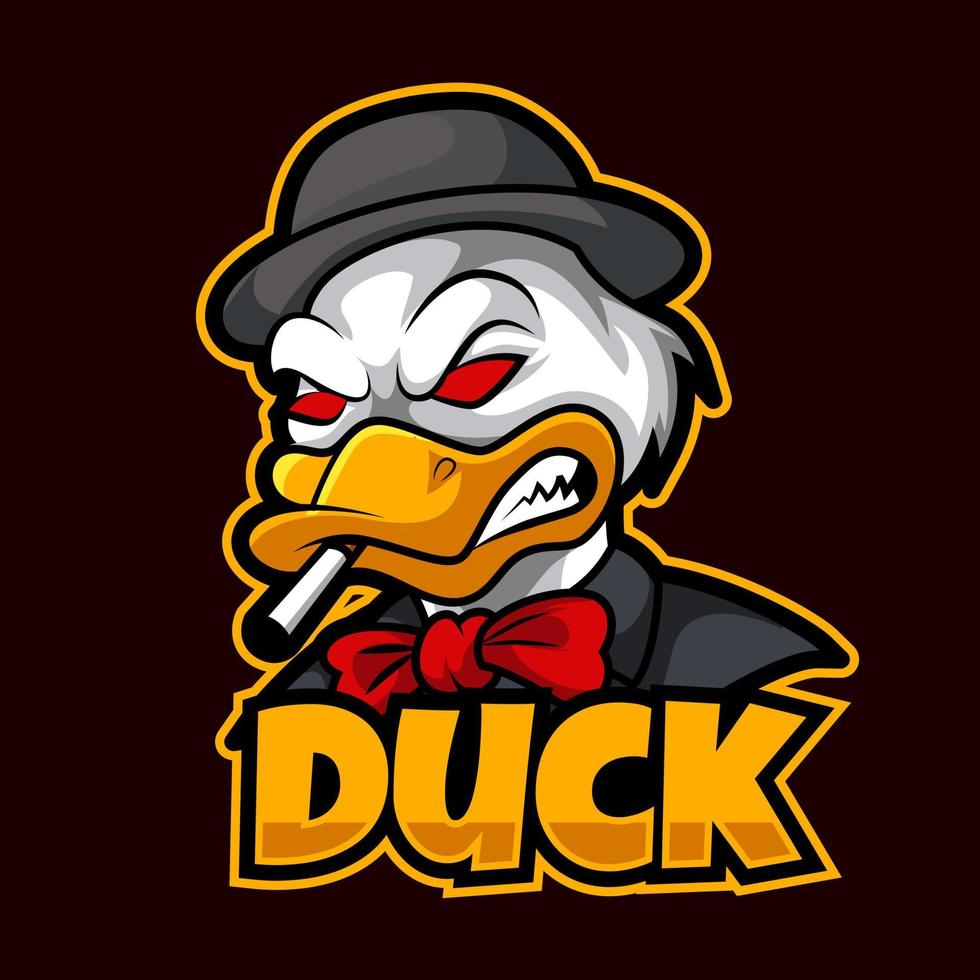 ilustración de vector de logotipo de mascota de pato