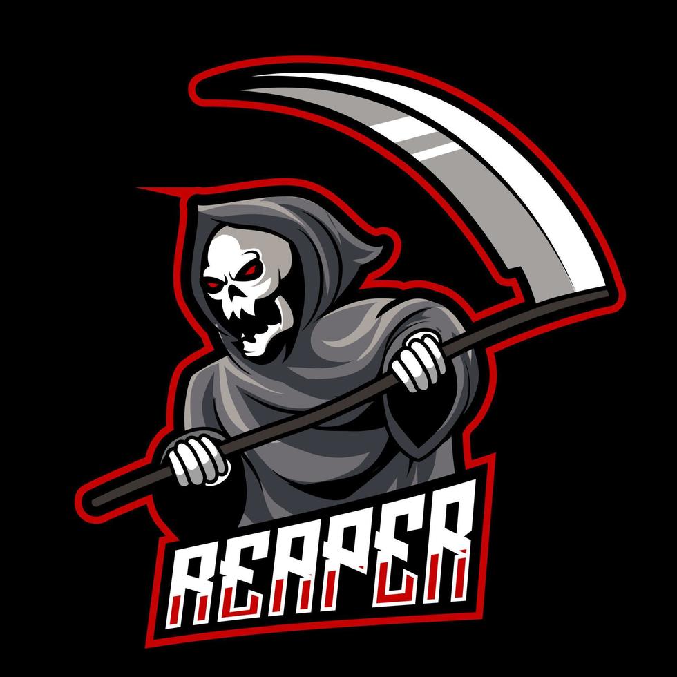 reaper mascot logo gaming vector illustration
