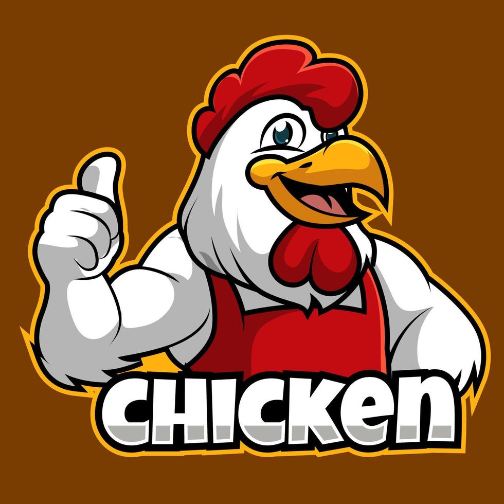 chicken mascot logo vector illustration