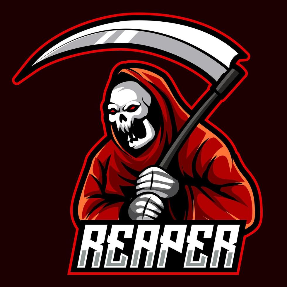 Ilustración de vector de juego de logotipo de mascota reaper