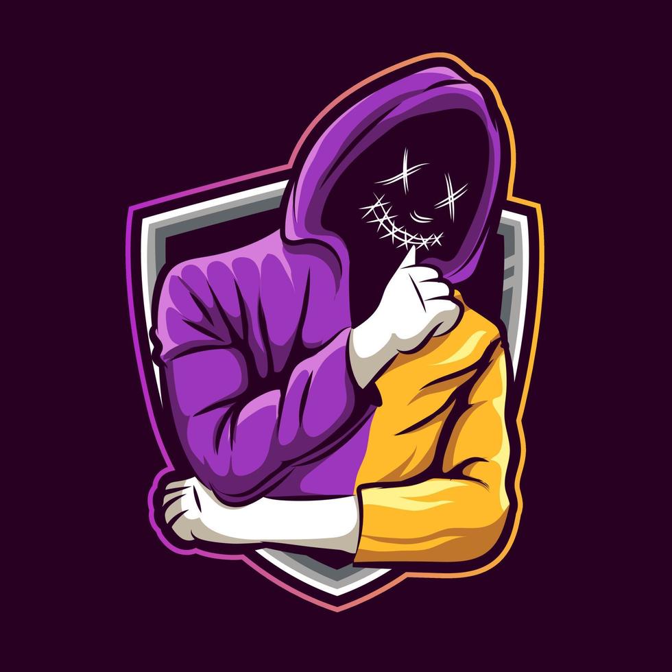 ilustración de mascota hacker para el logotipo de deportes y esports vector