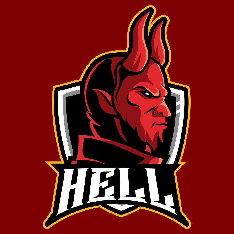 hell mascot logo gaming vector illustration