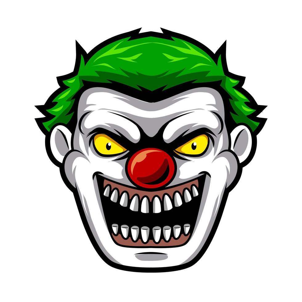 head clown mascot logo isolated vector