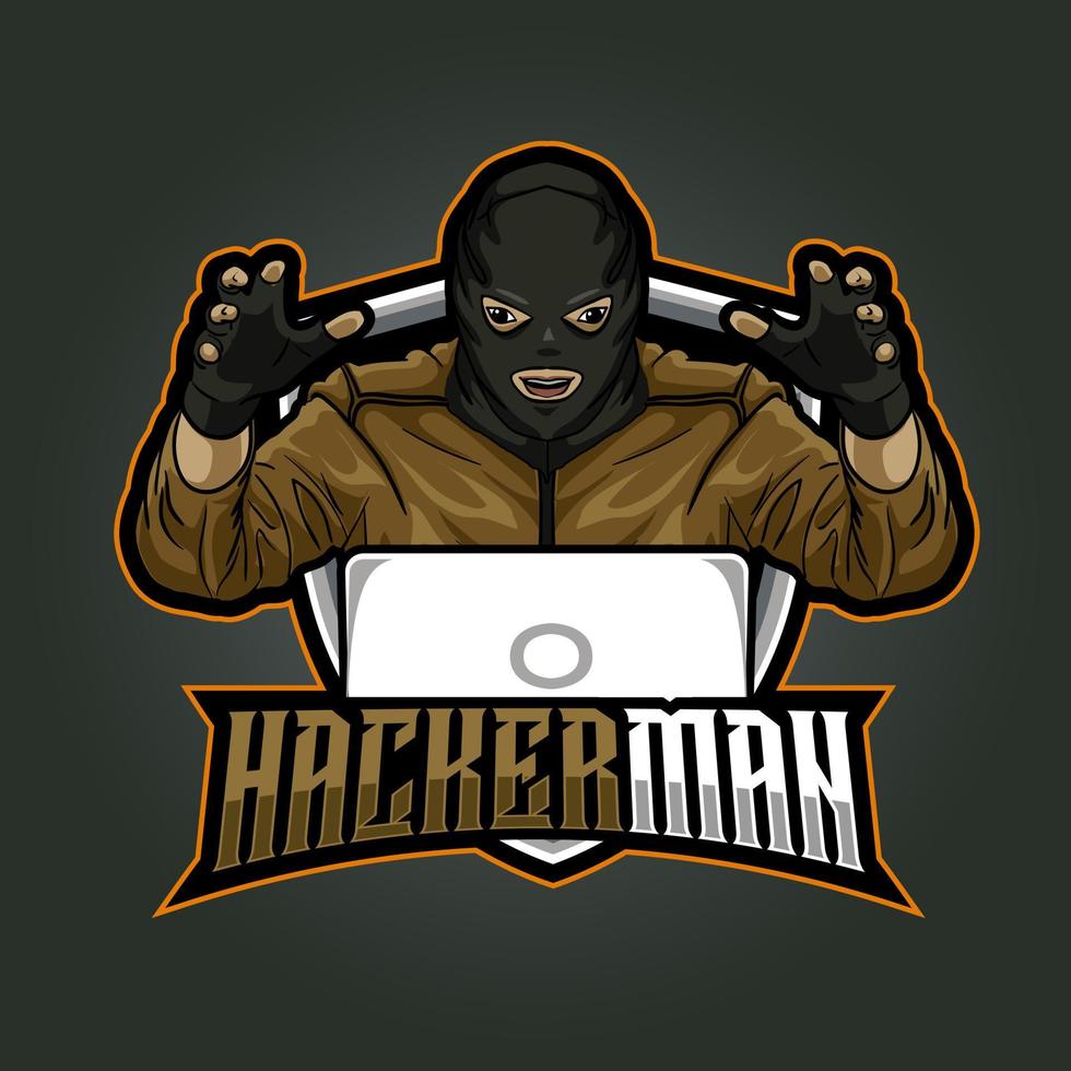 hacker mascot illustration for sports and esports logo vector