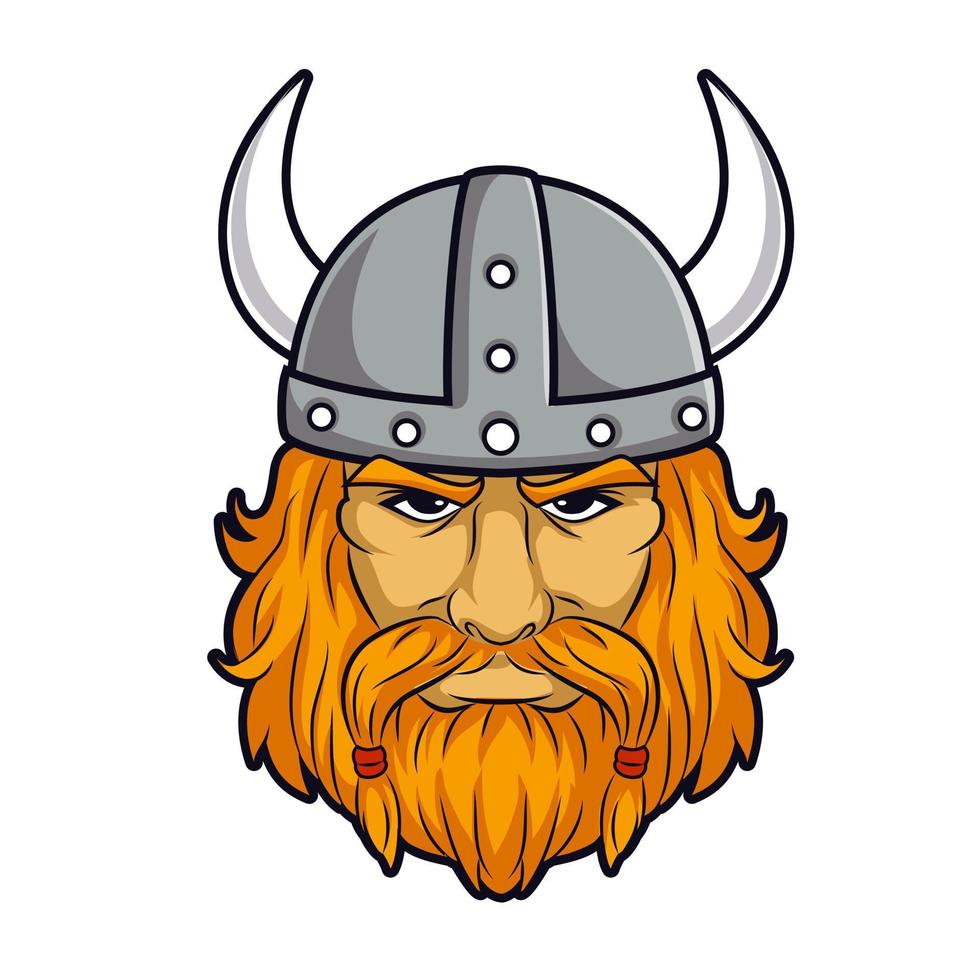 cabeza vikinga, mascota esports logo vector ilustración