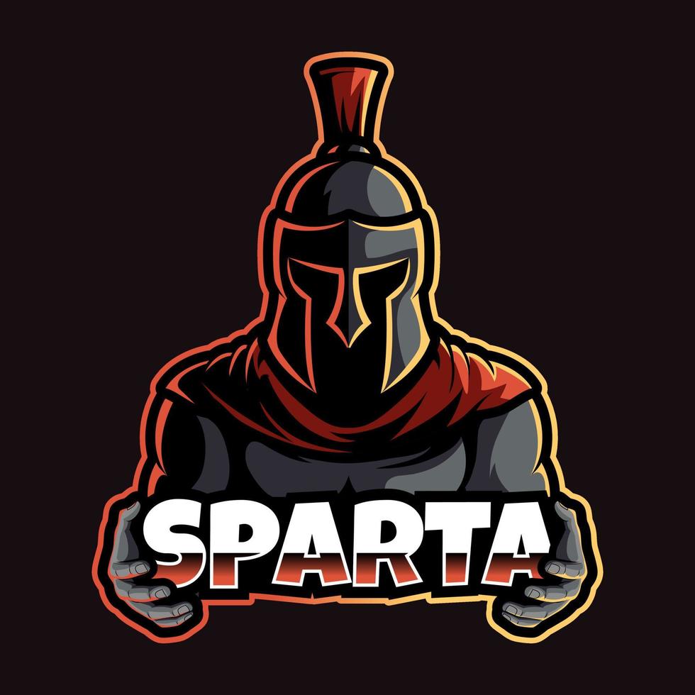 Ilustración de vector de juego de logotipo de mascota de esparta