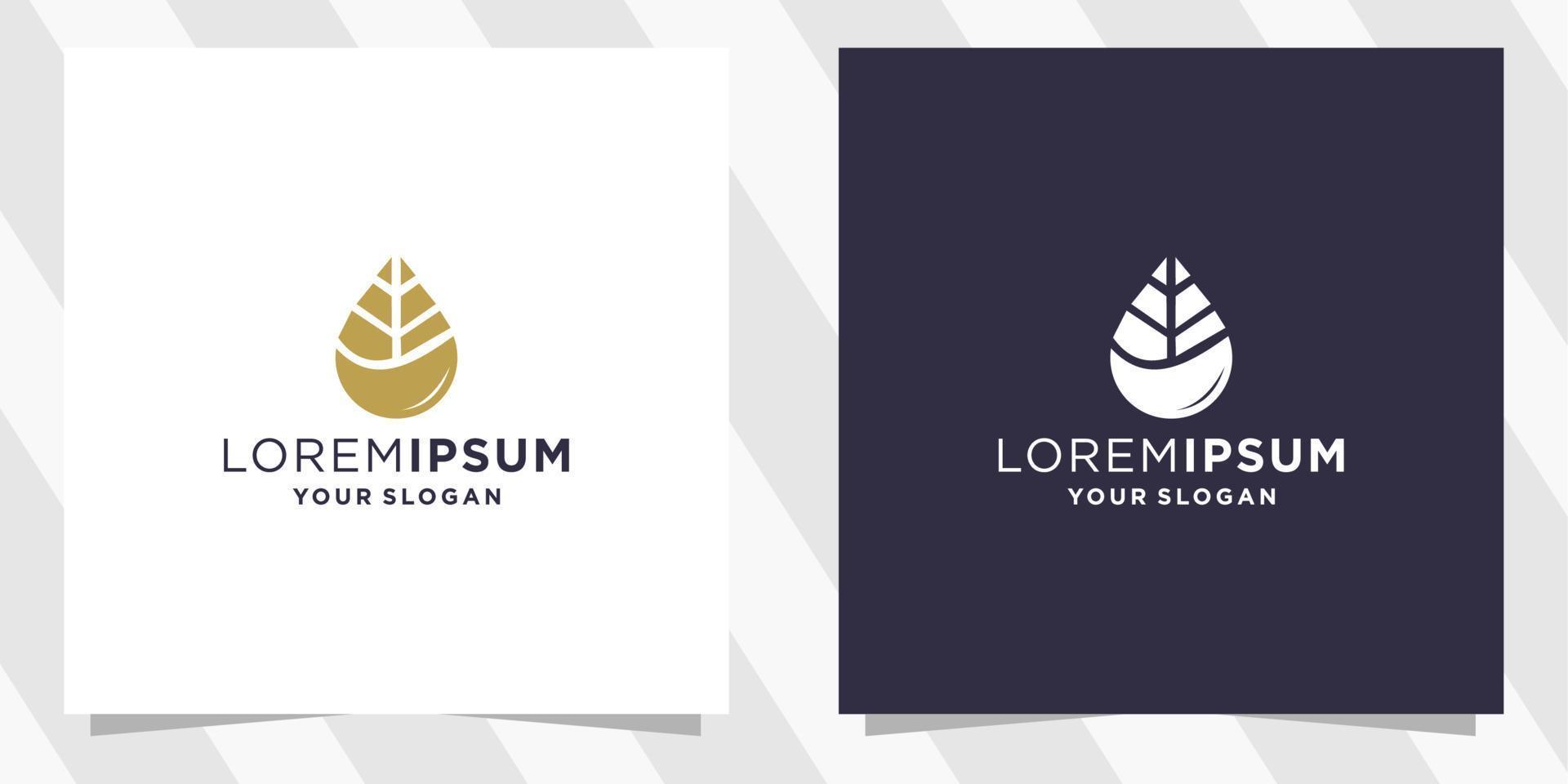 Leaf oil logo template vector