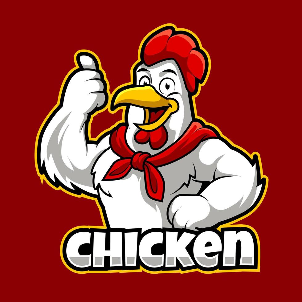 chicken mascot logo vector illustration